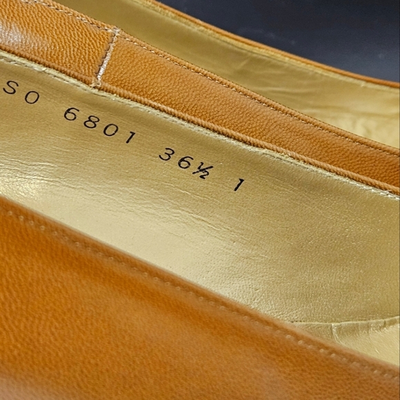 Yves Saint Laurent Woven Leather And Satin Bow Heels In Brown And Bronze Sz 6.5 - Picture 11 of 15